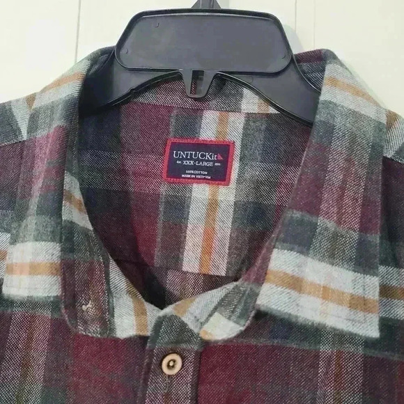 UNTUCKit Cotton Flannel Plaid Long Sleeve Button Down Shirt Size XXXL - Picture 2 of 11